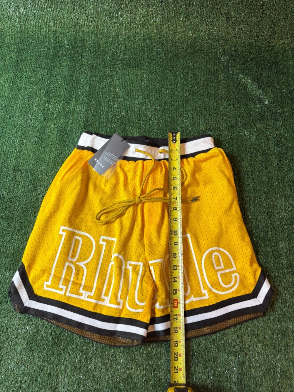Rhude Yellow Mesh Basketball Shorts NWT - Picture 10 of 10